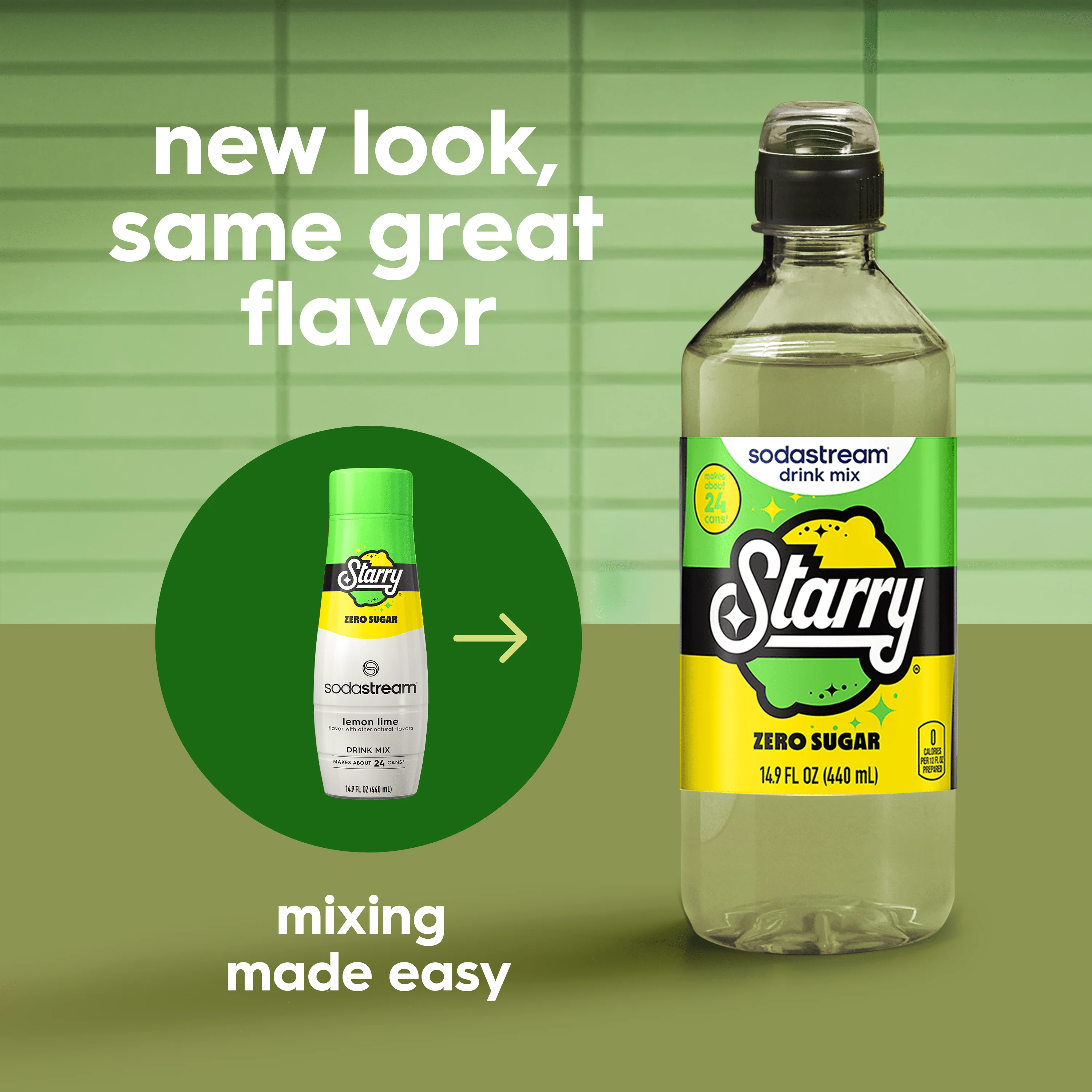 Sodastream STARRY® Lemon Lime Zero Sugar Drink Mix 4 Pack 440ml - Image 5
